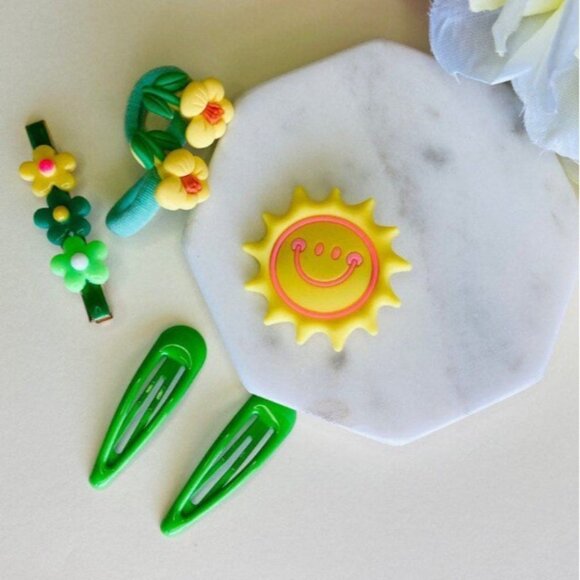 Cute Set 6 PCs Green Hair Clips for Girls & Toddler Snap Clips Barrettes Gift - Picture 2 of 6